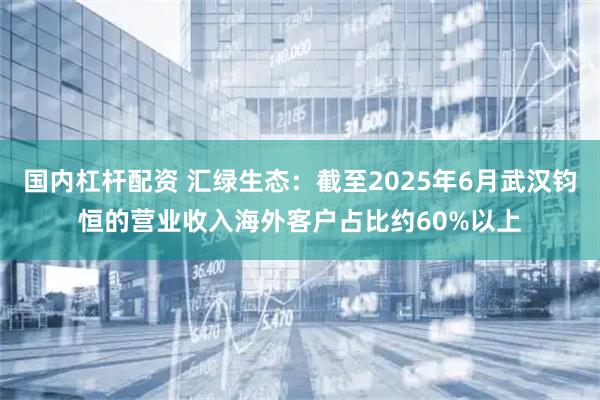 国内杠杆配资 汇绿生态：截至2025年6月武汉钧恒的营业收入海外客户占比约60%以上